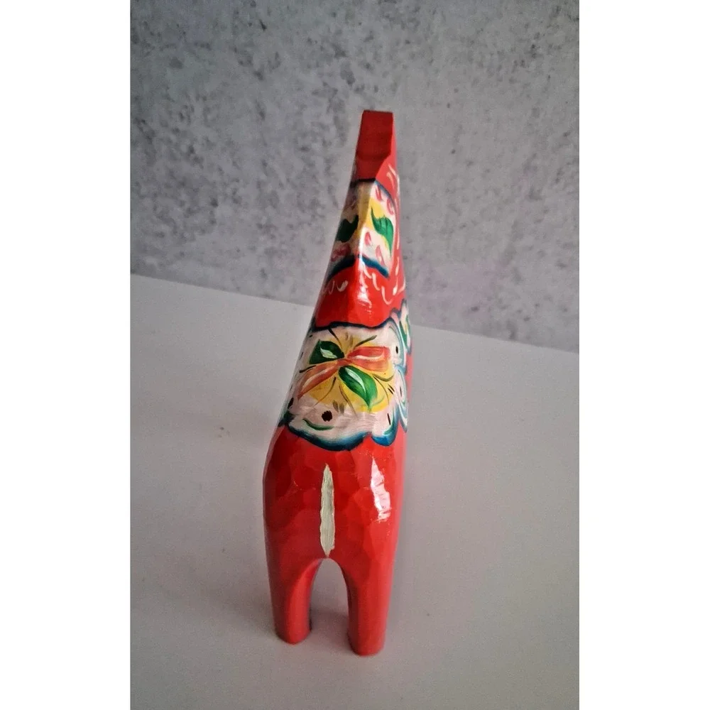 Hand-Painted carved wood DalaHorse, Nils Olsson, Swedish Folk Art